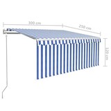 thumbnail of vidaXL Markise Automatisch Einziehbar mit Volant 3x2,5 m Blau und Weiß