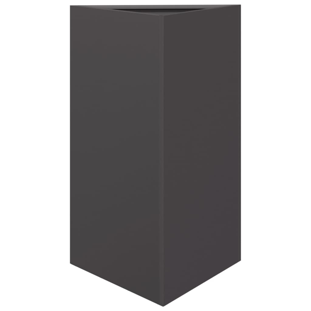 vidaXL Pflanzkübel Schwarz Dreieckig 50x43x75 cm Stahl