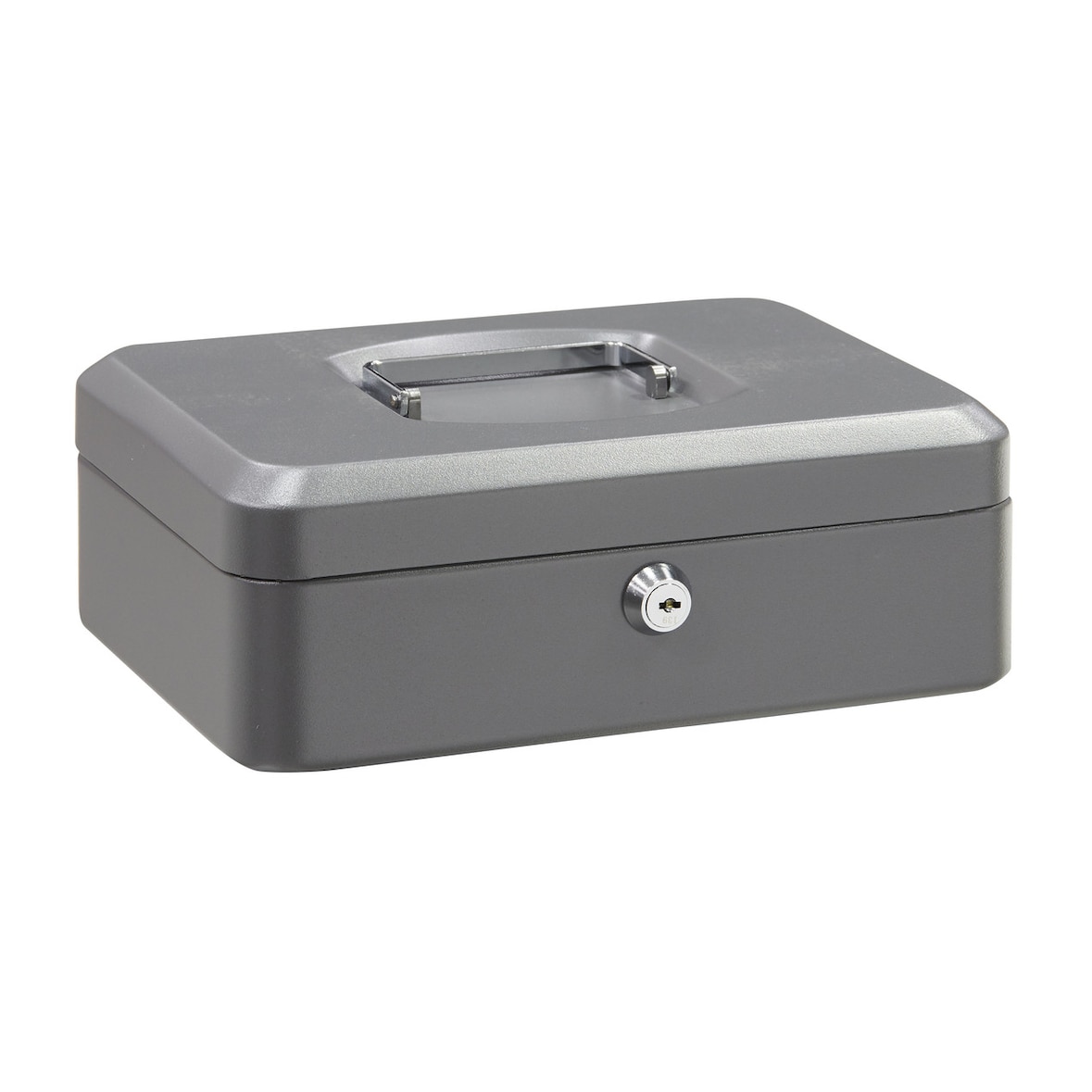 ARREGUI Elegant C9236 Geldkassette aus Stahl | 25 cm breit | Abschließbare Kasse mit Geldeinsatz | Geldkassette mit Schlüssel und Münzeinsatz | grau