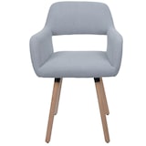 thumbnail of Décoshop26 - Chaise de salle à manger avec accoudoirs 80x56x53 cm en tissu velours côtelé gris clair pieds bois hêtre 04_0009834
