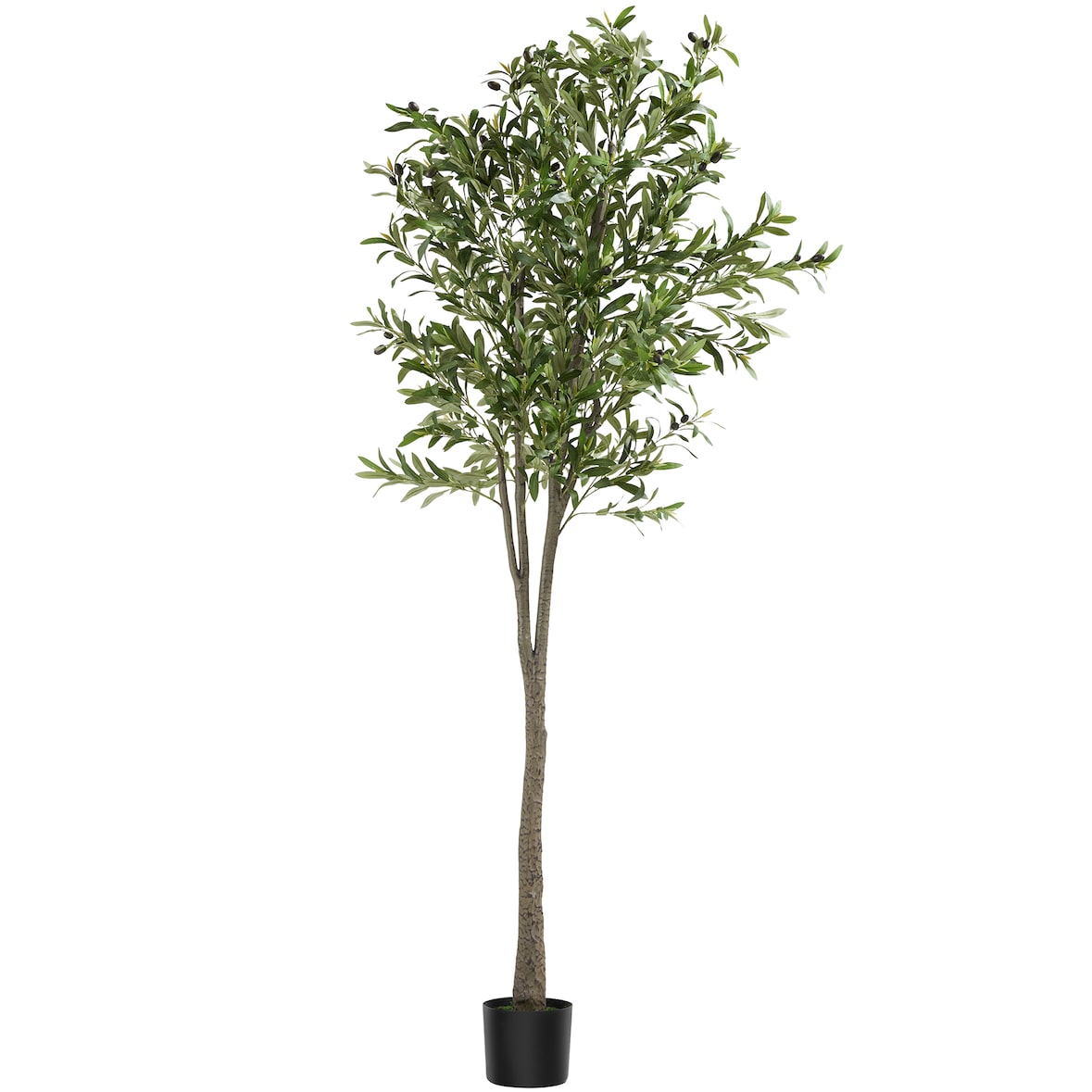 tectake Árbol de olivo artificial OLEAND, con textura realista  Verde