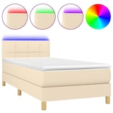 thumbnail of vidaXL Boxspringbett mit Matratze & LED Creme 80x200 cm Stoff