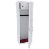 thumbnail of Armadio Portafucili Armi Blindato Fuciliera In Acciaio Con Cassetto Tesoretto Con Serratura Chiave Doppia Mappa Bianco Opaco 148x53.5x32 Cm 10 Posti