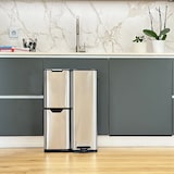 thumbnail of Kitchen Move Papelera de pedal de reciclaje HAJA plata 60L Acero inoxidable Plata