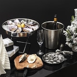 thumbnail of Juego de Escargot de 12 piezas – Incluye Platos de Caracoles de Acero Inoxidable, Tenedores y Pinzas – Plateado