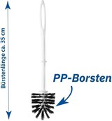thumbnail of WC-Garnitur - weiß - Stiel mit schwarzem Silikonbürstenkopf - 20 WC-Bürsten