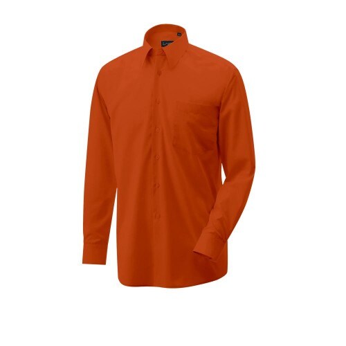 400 - Oberhemd langarm : mittelbraun 60% Baumwolle 40% Polyester 120 g/m² 48