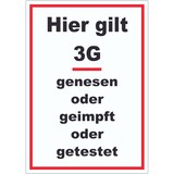 thumbnail of Hier gilt 3G Hinweis Aufkleber mit Text A1 (594x841mm)