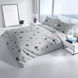 thumbnail of Bettwäsche 135x200 cm Fleece Weiß Grau Tanne Schneeflocke Winter warm, 4 tlg.