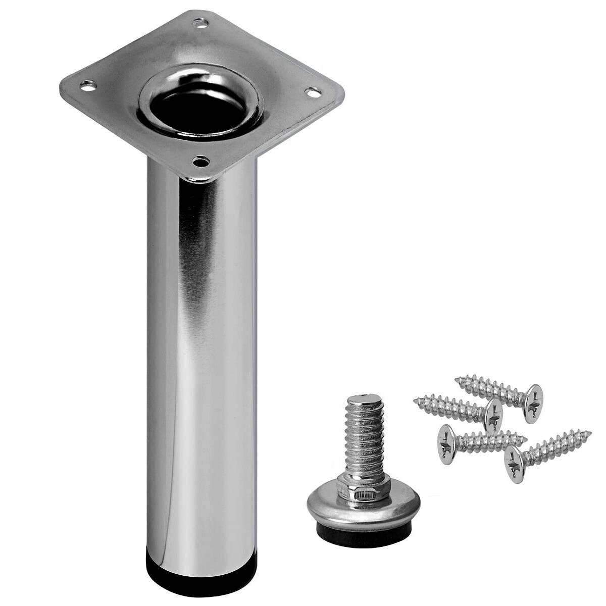 Möbelfüße Sofafuß Möbelfuß Sockelfüße Bettfüß Höhenverstellbar Stellfuß Stützfuß 120 mm CHROM