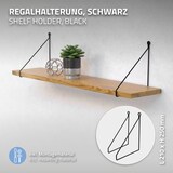 thumbnail of ML-Design Regalhalterung 2er Set 200 mm Schwarz, Metall, dreieckige Regalwinkel, schwebende Wandhalterung für Regale & Wandkonsolen