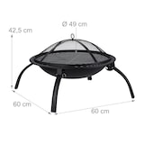 thumbnail of Relaxdays XL Feuerschale, Grill Rost, Schürhaken, Funkenschutz Deckel, Garten, Terrasse, Feuerstelle D 56,5 cm, schwarz