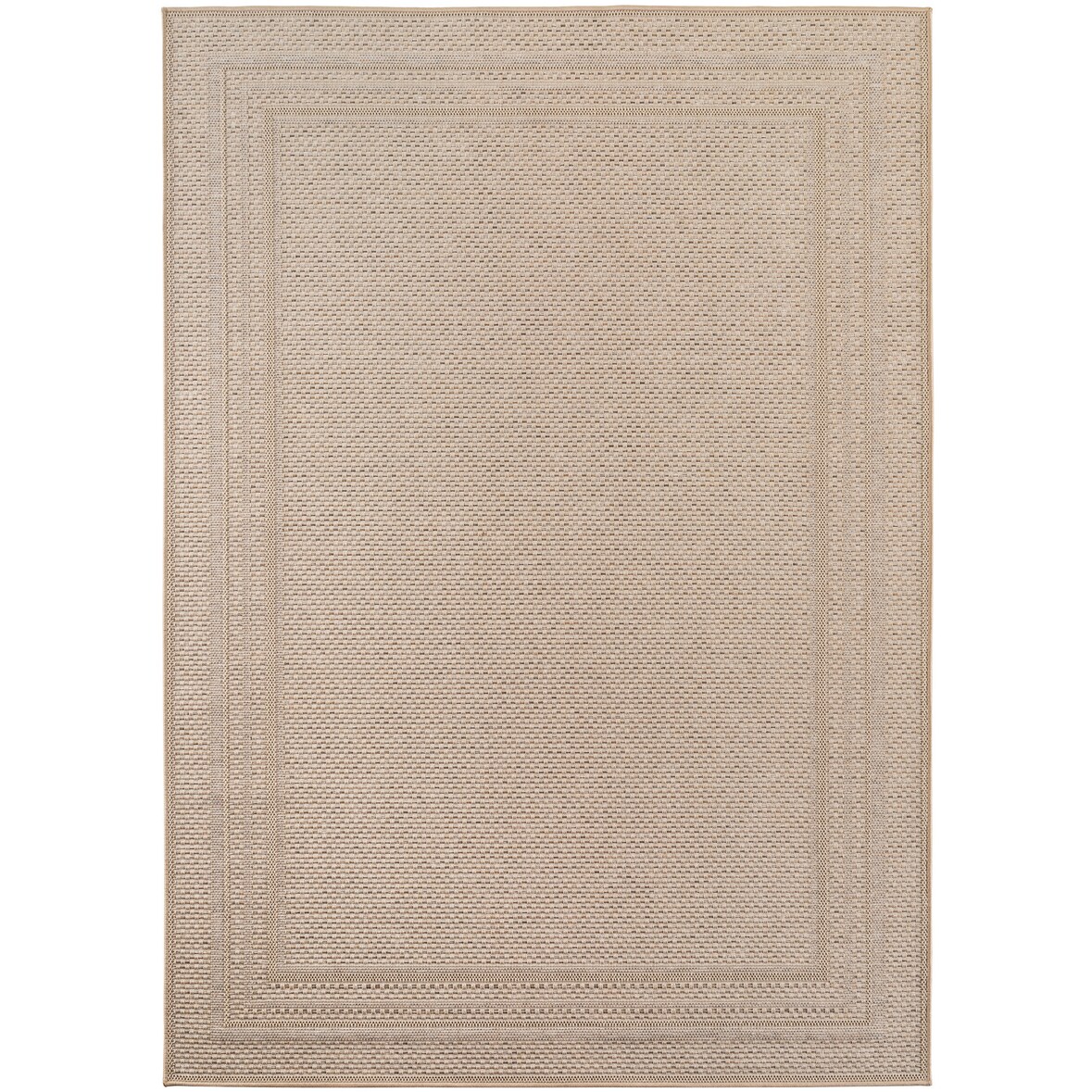 Teppich Balkon Bordüre Pflegeleicht Waschbar Strapazierfähig Terrasse Küche Beige 160x230 cm OEKO-TEX Gekettelt – VENTOUX von Kadima Design