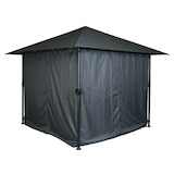 thumbnail of Pergola HWC-J63, Garten Pavillon Terrassenüberdachung mit Seitenwand 3x3m ~ anthrazit