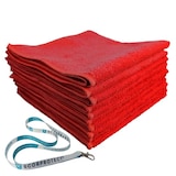 thumbnail of Scorprotect 10x Mikrofasertuch 40x40 cm 300 GSM Rot + Schlüsselband