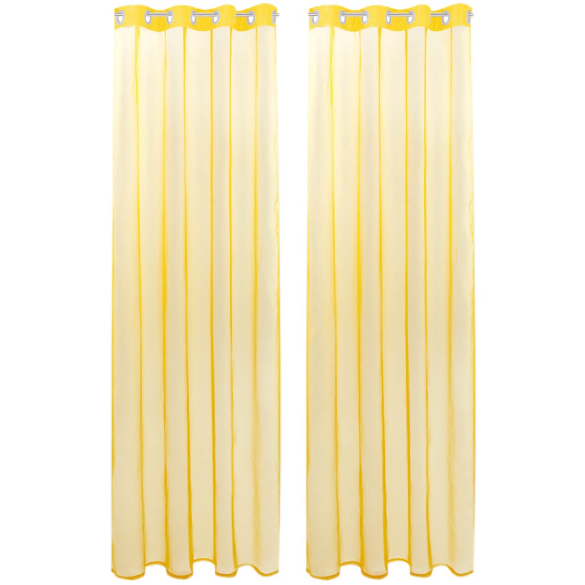 Dekoschal Noella Ösen Voile 2er Pack 140 x 145cm gelb - lemongelb