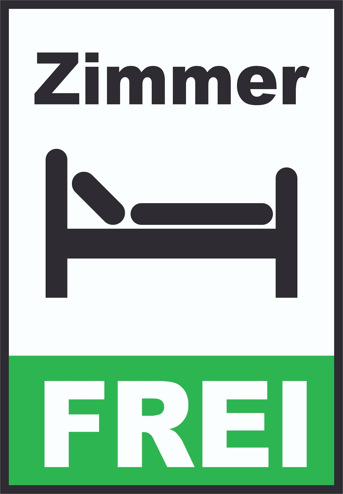 Zimmer frei Hochkant Schild A5 (148x210mm)