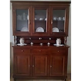 thumbnail of shopinnovativo -Cristalliera 6 ante 3 cassetti arte povera in legno massello e mdf con rifinitura in noce 150x43x218 H