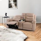 thumbnail of Kinosessel, 2er-Fernsehsessel mit Relaxfunktion, Liegefunktion Easy-Lift, Belastbarkeit je Sitzplatz 130 kg, Mikrofaser, in Beige, Raburg Pixx