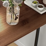 thumbnail of HOMCOM mesa alta cocina con 3 estantes, mesa alta bar rectangular para 2 personas, patas de acero, para salón, comedor, 120x40x105 cm, marrón y negro