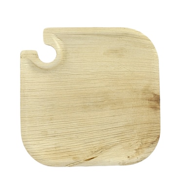 MONOUSO - Prato Folha de Palmeira com Soporte 21x21cm (100 Uds)