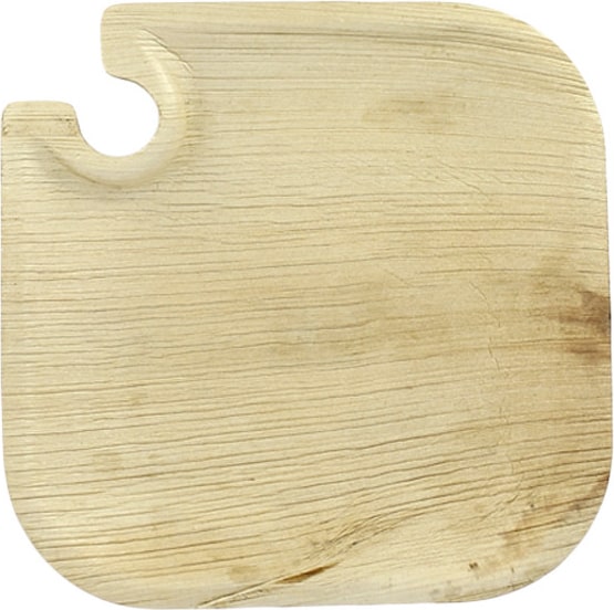 MONOUSO - Prato Folha de Palmeira com Soporte 21x21cm (100 Uds)