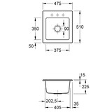thumbnail of Villeroy&Boch Spülbecken, Küchenspüle Subway 45 XS Almond 475x510mm, Unterschrankbreite 45cm