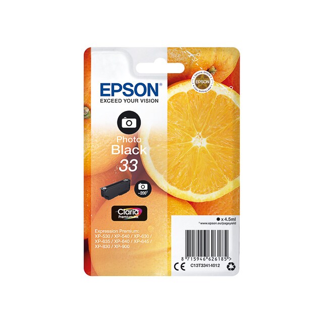 Tinten EPSON C13T33414012 EPSON XP530 FOTOTINTE BK ST