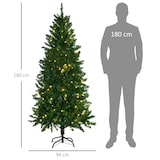 thumbnail of HOMCOM Árbol de Navidad Artificial Altura 180 cm Ignífugo con 714 Ramas 200 Luces LED IPX2 8 Modos Hojas de PVC Apertura Automática Base Plegable