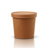 thumbnail of Soup Becher Suppenbehälter mit Membrandeckel 750 ml 26 oz 500 Stk, to go, take away, kompostierbar, natürliches Design