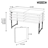 thumbnail of Mesa plegable ajustable en altura blanco Lifetime 122 x 61 x 56-91 cm