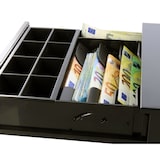 thumbnail of Monepass CD149e - 5B/8C - Low-Duty-Kassenschublade Größe XS mit automatischer (über RJ-Druckeranschluss) oder manueller Öffnung über (Schlüssel)