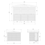 thumbnail of Quiosco de madera M150AZ – 303 x 199 cm – 6 m²