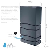 thumbnail of Barril de captação de água AQUA TOWER 350L, dimensões: 775x383x1350 mm, antracito