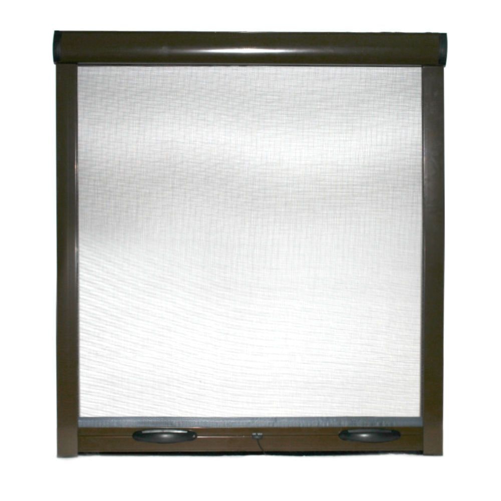 Rede mosquiteira de rolo em kit redutível universal para janelas verticais EASY-UP Castanho 80x170