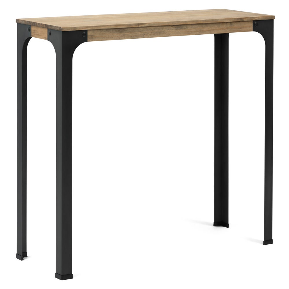 Bristol Bistrotisch 59x59x108cm  Anthrazit, Massives Kiefernholz mit Antik-Effekt- Finish, Industriestil, Box Furniture