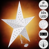 thumbnail of Casaria LED Weihnachtsstern Creme 5 Spitzen Sternmuster Beleuchtet 60 cm Papierstern Weihnachten Weihnachtsdeko Leuchtstern Dekostern Adventsstern