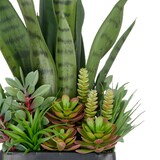 thumbnail of CREATIV green künstliche Pflanze Sukkulentenarrangement im schwarzen Metalltopf mit Kies, 55cm, grün