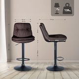 thumbnail of Décoshop26 - Hoge barkruk x1 voor keuken en bar met zachte zitting van donkerbruin kunstleer zwart metalen frame 10_0005905