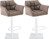 thumbnail of Décoshop26 - Set aus 2 verstellbaren Barhockern aus orangefarbenem PVC mit gepolsterter umlaufender Sitzfläche und weißem 10_0006840
