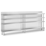 thumbnail of Royal Catering Tavolo da lavoro per bar - acciaio inox - 250 x 30 x 115 cm - 4 ripiani - retroscena -