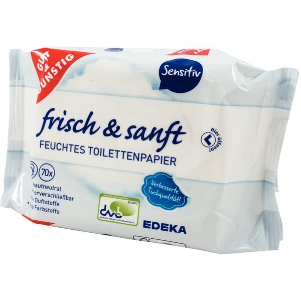 Toilettenpapier feucht Nachfüllpack sensitiv, 2 x 70 Tücher #09451205