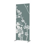 thumbnail of Showdown Textil Raumteiler Deko - 85-200 Abstrakte Japanische Kirschblüte Grün - Schwarzer Rahmen