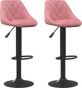 thumbnail of Barhocker DUKE höhenverstellbar 2er Set Rosa Samt | Barstühle drehbar Küchenhocker Thekenhocker für Küche Hausbar