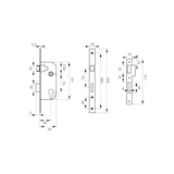 thumbnail of Serrure encastrable à cylindre pour porte d'entrée, axe 40mm, bouts ronds, cylindre 30x30mm, blanc, 3 clés - THIRARD