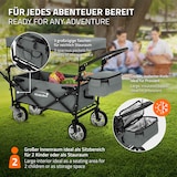 thumbnail of Hauki Bollerwagen XXL faltbar Grau – Handwagen mit Dach & Tasche, klappbar zum Schieben oder Ziehen, Kinder Transportwagen mit PU-Rädern & Bremse, 120