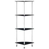 thumbnail of vidaXL Plank met 4 planken zwart 30x30x100 cm gehard glas