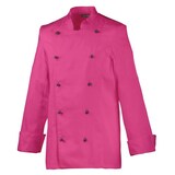 thumbnail of 214 - Damenkochjacke Langarm, tailliert : hot pink 65% Polyester 35%Baumwolle 220 g/m² 2XL