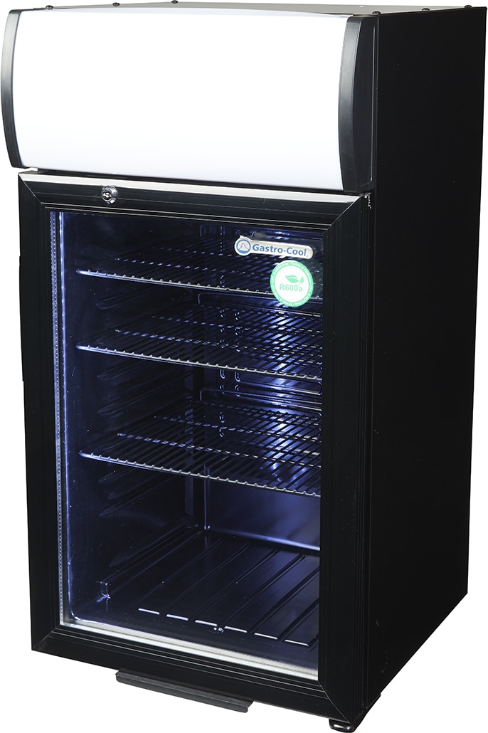 Gastro-Cool - Werbekühlschrank - Theke - schwarz - LED - GCDC50