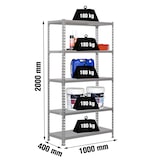 thumbnail of SimonRack Scaffali Metallo Garage 2000x1000x400 mm, 5 Ripiani in Acciaio, 180 kg per Ripiano, Zincato – Simonclick